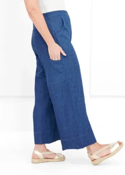 Julei - Linen Denim Wide Leg Pant - SALE