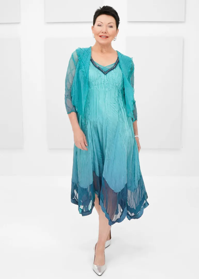 Komarov - Ombre Two-piece Dress and Jacket Set