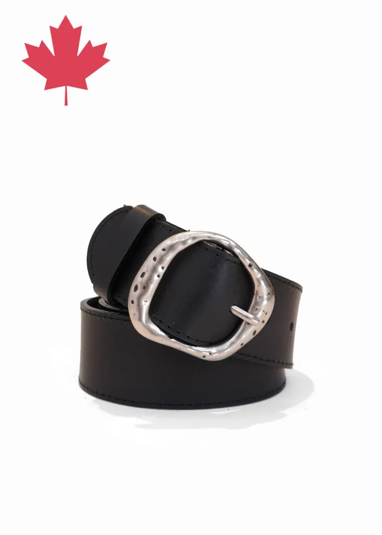 Landes - Hammered Buckle Leather Belt