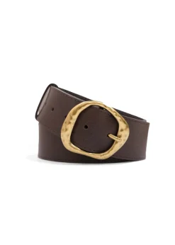 Landes - Hammered Buckle Leather Belt