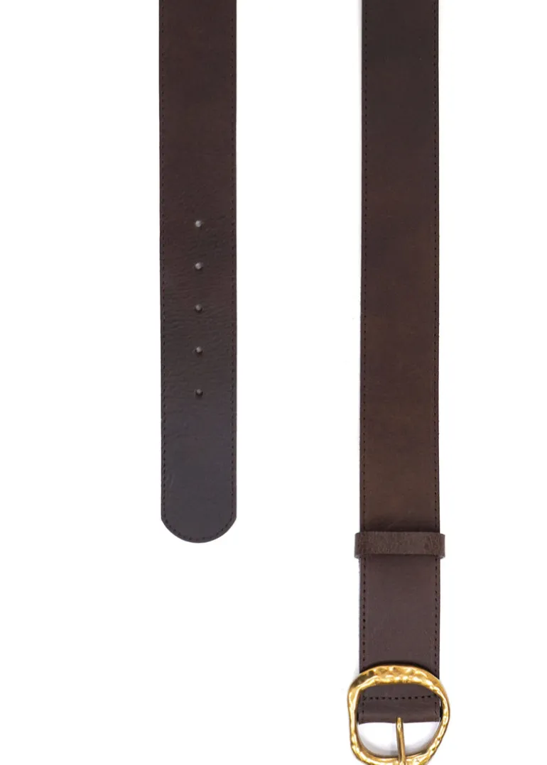 Landes - Hammered Buckle Leather Belt