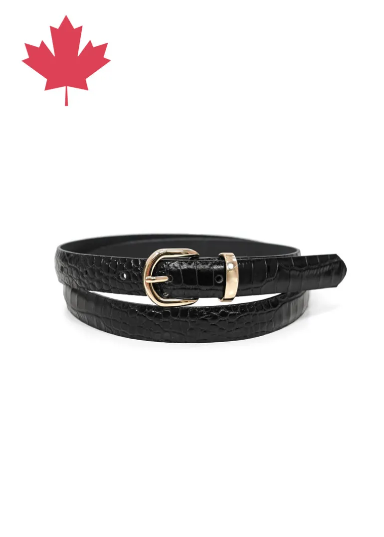 Landes - Croc Embossed Leather Belt
