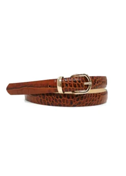 Landes - Croc Embossed Leather Belt