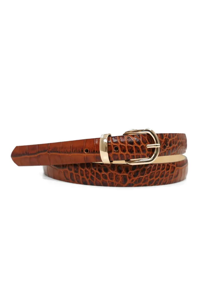 Landes - Croc Embossed Leather Belt