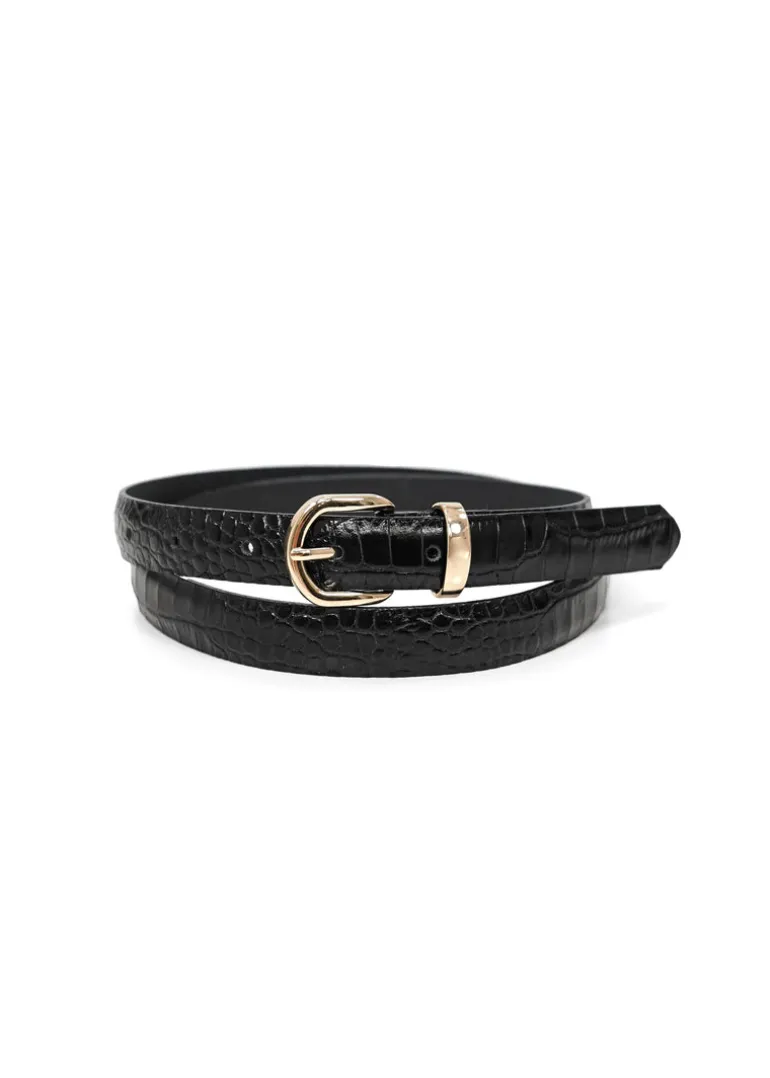 Landes - Croc Embossed Leather Belt