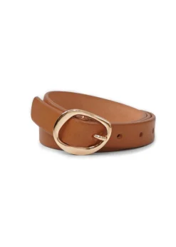 Landes - Gold Buckle Leather Belt