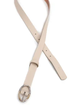 Landes - Oval Buckle Slim Leather Belt