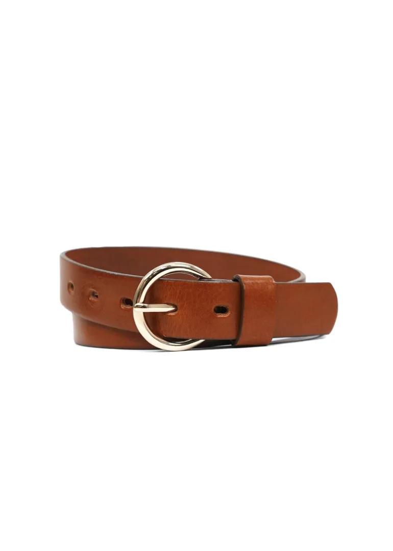 Landes - Round Buckle Leather Belt