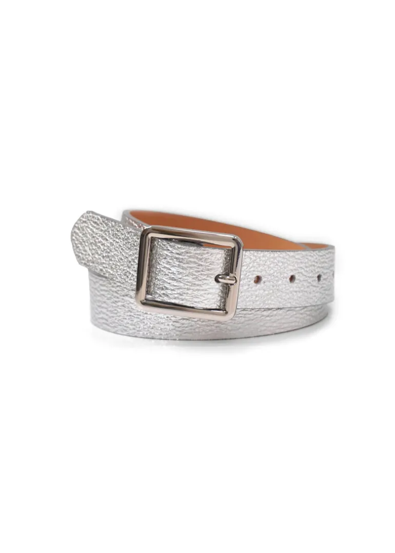 Landes - Small Rectangular Buckle Leather Belt