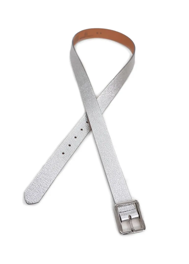 Landes - Small Rectangular Buckle Leather Belt