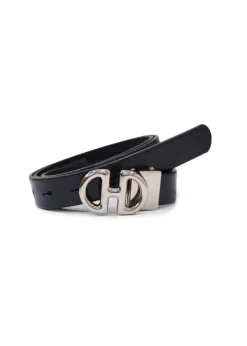 Landes - Stud Buckle Slim Leather Belt
