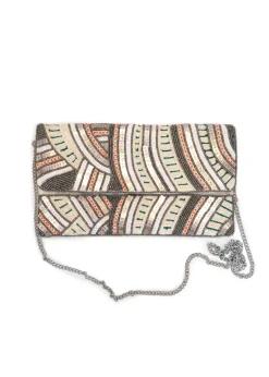 LCD - Beaded & Sequin Lines Clutch Bag