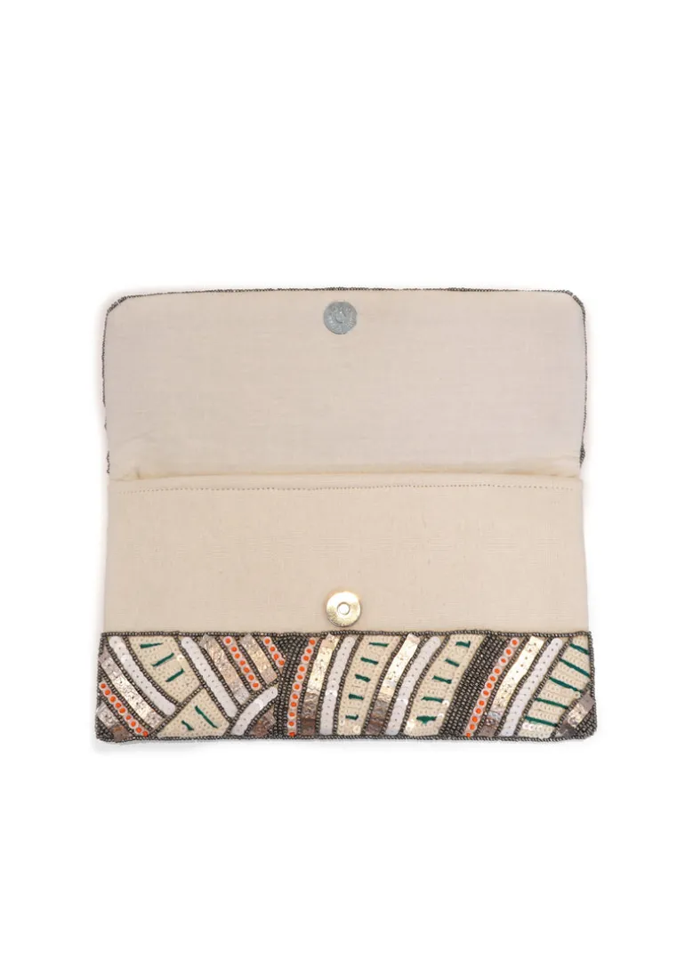 LCD - Beaded & Sequin Lines Clutch Bag