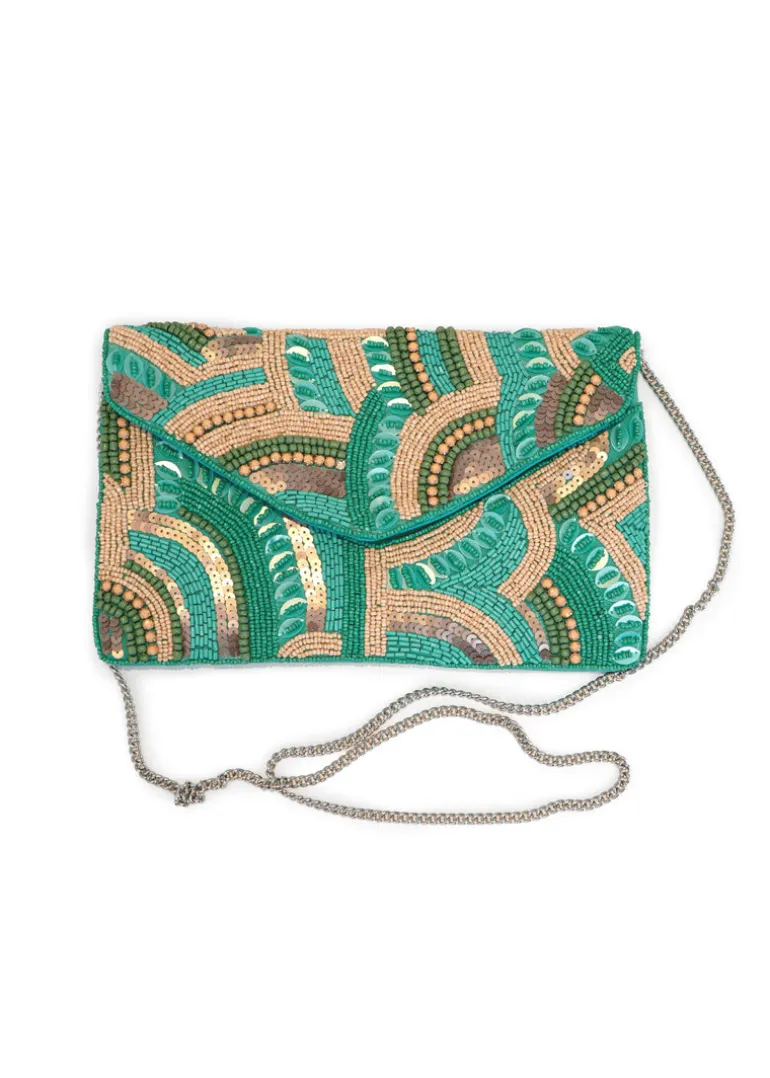 LCD - Beaded & Sequin Swirl Clutch Bag