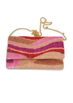 LCD - Beaded & Sequin Waved Clutch Bag