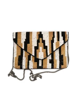 LCD - Black & Gold Beaded Clutch Bag