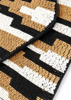 LCD - Black & Gold Beaded Clutch Bag
