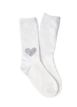 Limlim - Ribbed Crystal Heart Socks
