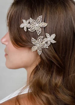 Limlim - Swarovski Double Flower Barrette