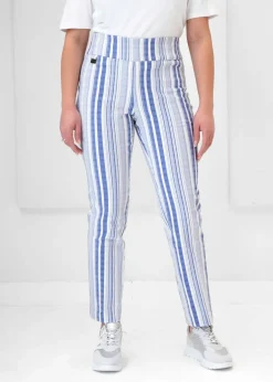 Lisette - Denim Stripe Slim Ankle Pant - SALE