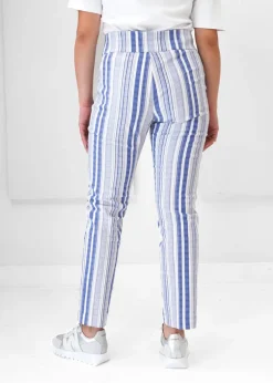 Lisette - Denim Stripe Slim Ankle Pant - SALE