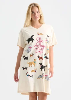 Little Blue House - She Who Sleeps with Dogs Sleepshirt