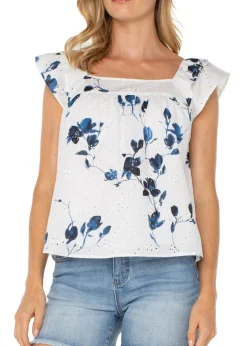 Liverpool - Short Sleeve Square Neck Blouse - SALE