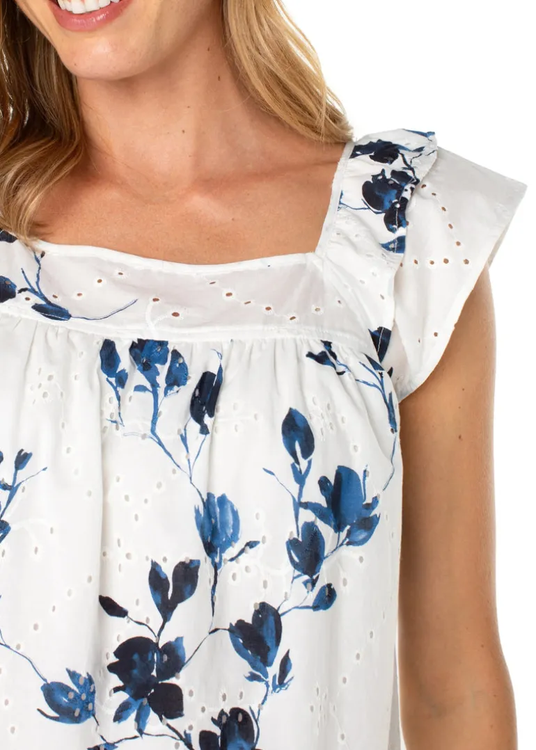 Liverpool - Short Sleeve Square Neck Blouse - SALE