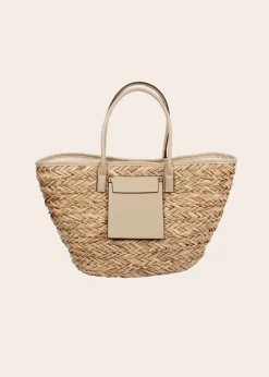 Loevenich - Herringbone Weave Straw Tote Bag