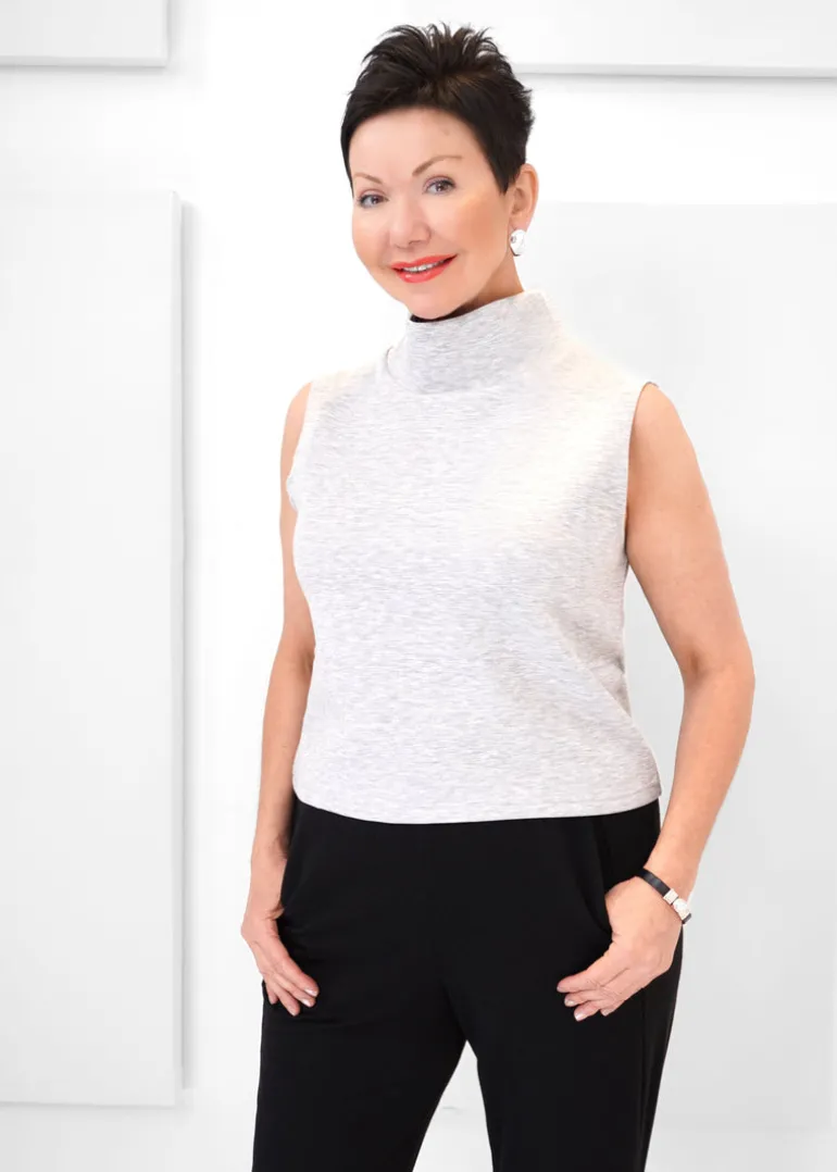 Luxe Modal - Scuba Cowl Neck Sleeveless Top - SALE