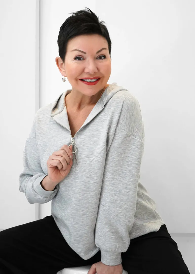 Luxe Modal - Scuba Half Zip Hooded Top - SALE