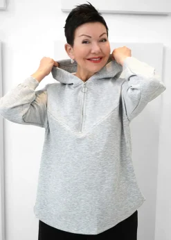 Luxe Modal - Scuba Half Zip Hooded Top - SALE