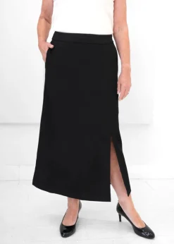 Luxe Modal - Scuba Side Slit Midi Skirt - SALE