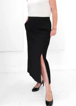 Luxe Modal - Scuba Side Slit Midi Skirt - SALE