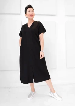 Luxe Modal - Scuba V-neck Midi Dress - SALE