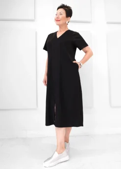 Luxe Modal - Scuba V-neck Midi Dress - SALE