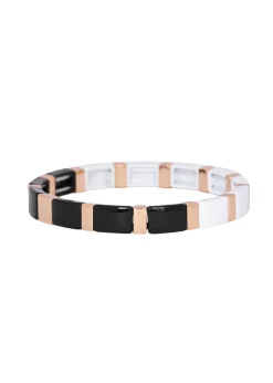 Merx - B&W Enamel Tile Bracelet