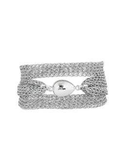Merx - Chain Cord Silver Nugget Bracelet