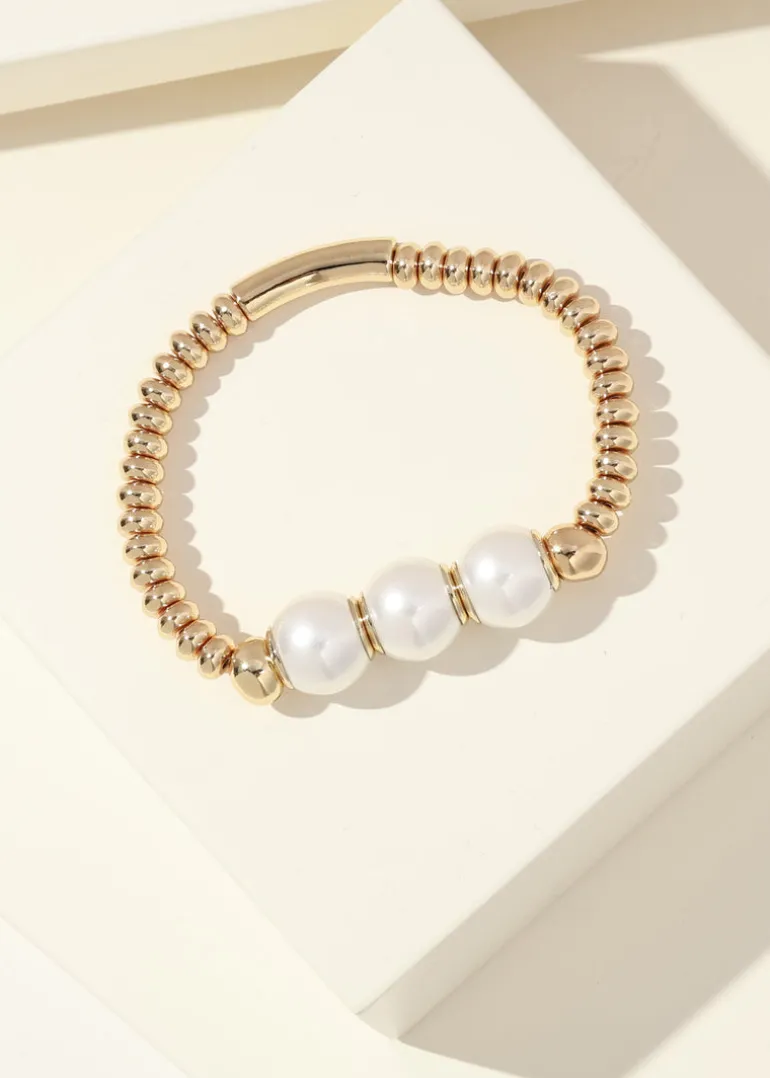 Merx - Glass Pearl Stretch Bracelet