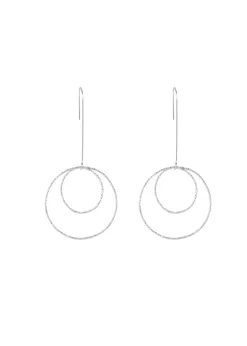 Merx - Hammered Long Drop Earrings