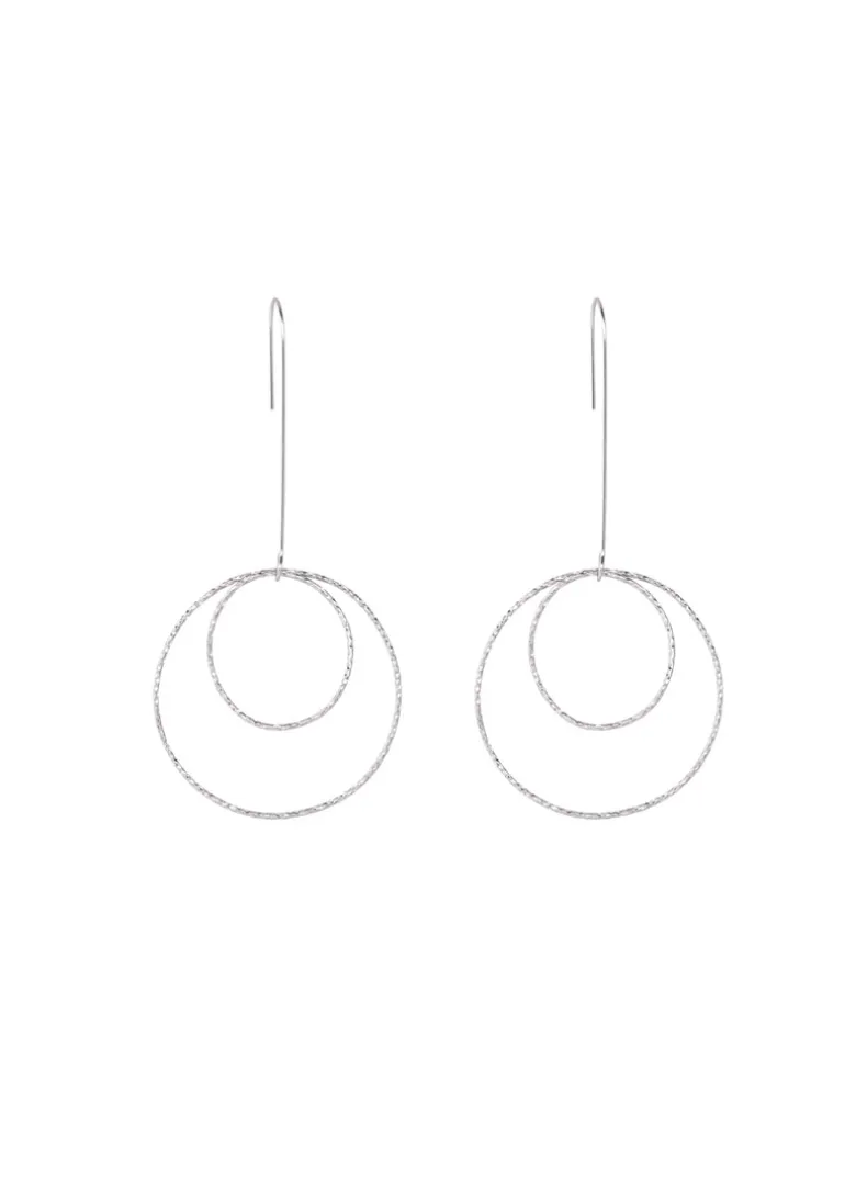 Merx - Hammered Long Drop Earrings