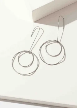 Merx - Hammered Long Drop Earrings