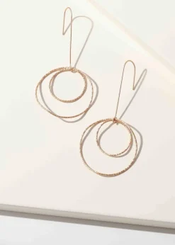 Merx - Hammered Long Drop Earrings