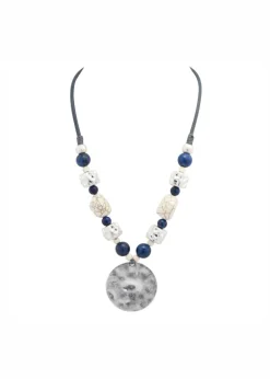 Merx - Hammered Pendant Stone Necklace