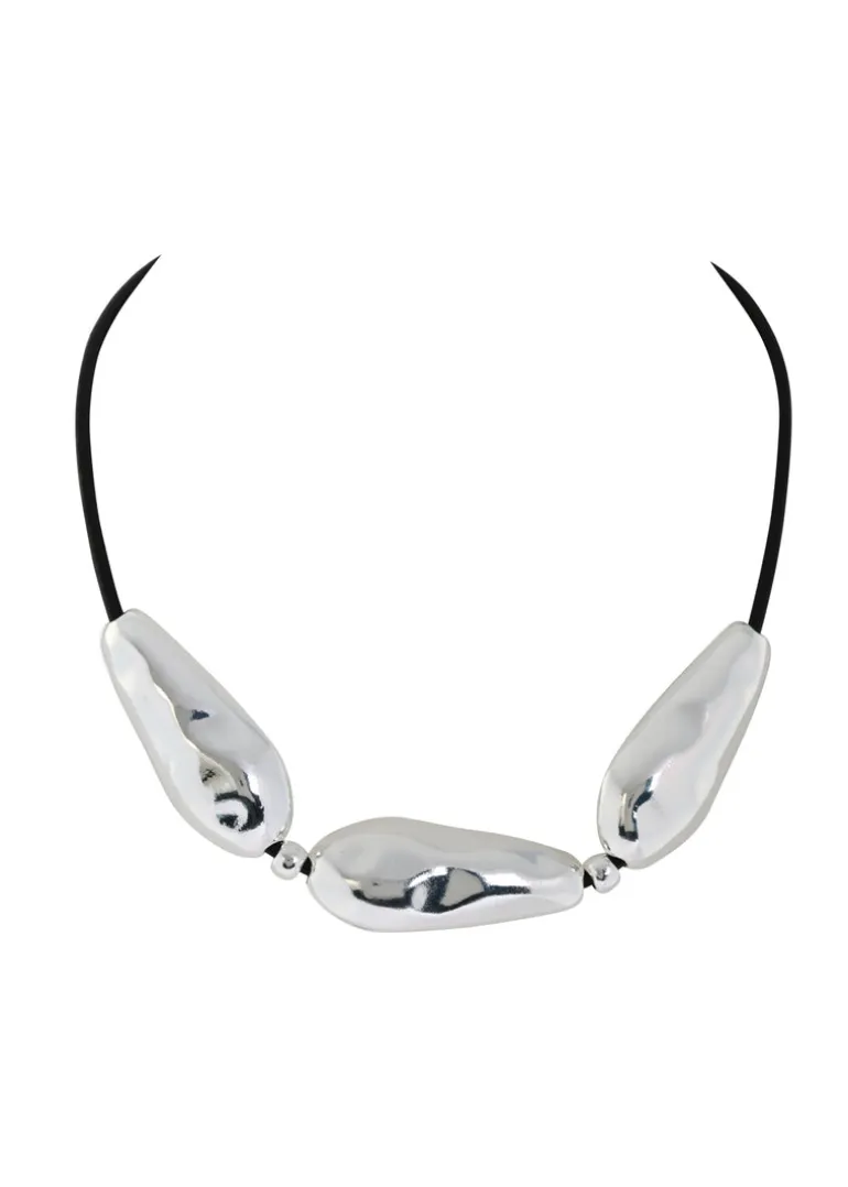 Merx - Large Silver Nuggets Necklace