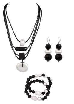 Merx - Layered Stone Drop Necklace