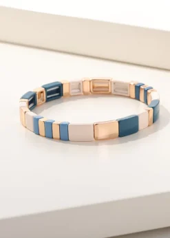Merx - Light Blue Mix Enamel Tile Bracelet
