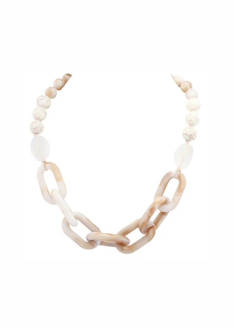 Merx - Marbled Chain and Stone Necklace