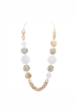 Merx - Marbled Chain and Stone Long Necklace