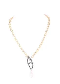 Merx - Mixed Metal Chain with Pearl Necklace